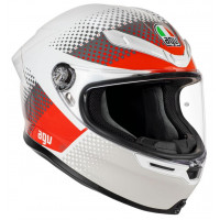 AGV K6 S Smu Fision White Red Light Grey Helmet