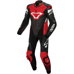 Macna Tracktix 1PCE Leather Race Suit - Black/Red/White 