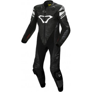 Macna Tracktix 1PCE Leather Race Black White Suit 