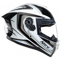 Nitro N700 Black White Gunmetal Helmet 