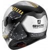 Shark D-SKWAL Saurus Matt Black White Helmet - MEDIUM