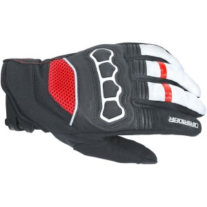 Dririder Street Black/White/Red Gloves